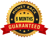 6-month money-back guarantee seal