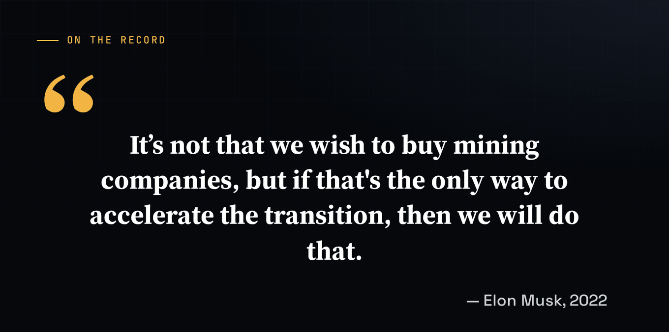 A light quote card carrying the sentence, attributed to Elon Musk, 2022.